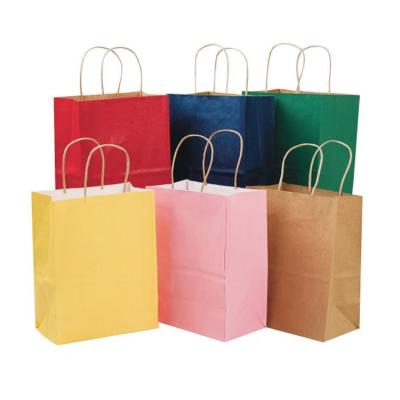 China Recycle Gift Shopping Plain White Brown Kraft Paper Paper Bags Wholesale for sale