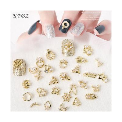 China Nail Art Accessories 3d Diamond Pearl Nail Art Nail Art Decoration Factory Wholesale 30 Style Metal Charms 2022 HY for sale