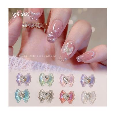 China Nail Art Decorations Shiny Nails Diamond Rhinestone Flatback Butterfly Bow Resin Diy ab Design Nail Art Decoration 10pcs/bag for sale