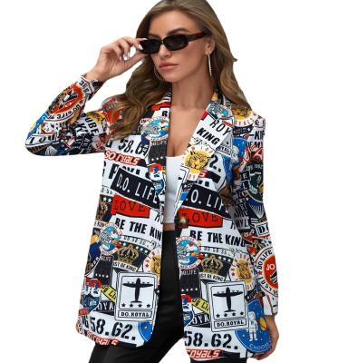 China European and American ladies wear breathable fashion printed casual women's jacket small suit for sale