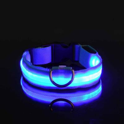 China USB Rechargeable DETACHED Flashing Lights Large Glowing Led Dog Collar In Dark Make Pets Safe Away From Danger At Night for sale