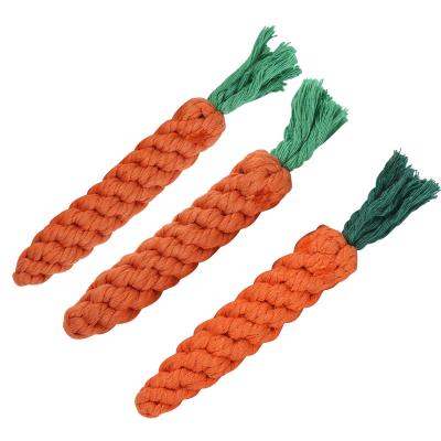 China Wholesale Viable Cute Pet Supply Cotton Carrot Pet Chewing Toy Outdoor Interactive Dog Rope Toy for sale