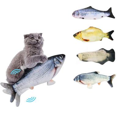 China Anti Bite Stocked Cat Toy Dancing Wagging Electric Fish Interactive Simulation Cat Toy for sale