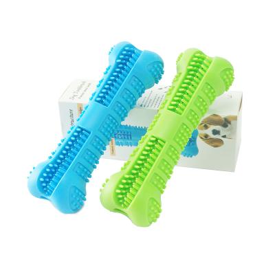 China New Viable Bone Shaped Teeth Dog Toy Pet Silicone Toothbrush Chew Cleaning Toys for sale