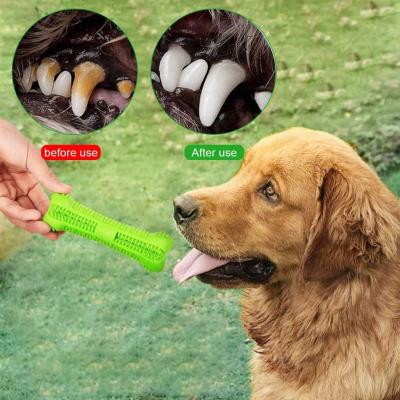 China Viable Soft Rubber Pet Toy Dental Toothbrush Cleaning Interactive Toys Rubber Dog Chew Toy for sale