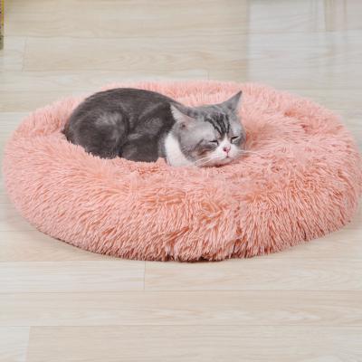 China 2021 Wholesale Travel Cat Dog Bed Donut Designer Washable Luxury Pet Camping Bed for sale