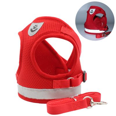 China New Design Thoughtful Pet Chest Tie Back Adjustable Thoughtful Chest Dog Harness Breathable Comfortable With Free Leash for sale