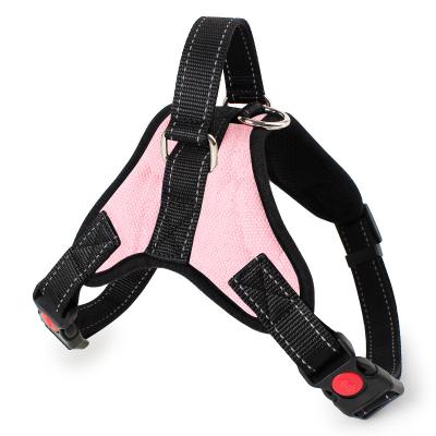 China Pet Harness Adjustable Reflective Breathable Canvas DETACHED Walking Soft Vest for S M Large Dog for sale