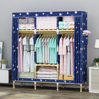 China Accessories Simple Designs Modern Adjustable Portable Cloth New Pattern Wooden Wardrobe For Sale for sale