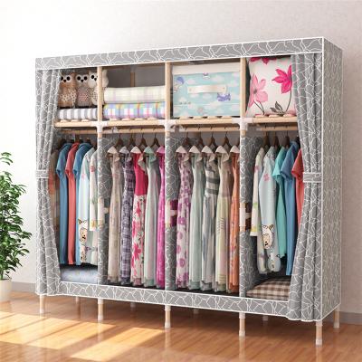 China 23mm Modern Steel Fabric Polyester Fabric 23mm Frame Tube Foldable Modern Bedroom Wardrobe Furniture for sale