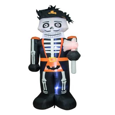 China Hot Selling Halloween Inflatable Decoration Ax Frame Home Decoration 8 Black Skull Feet for sale