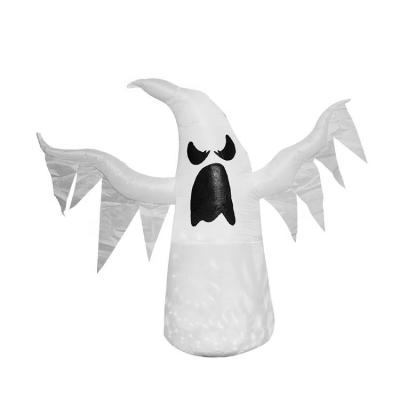 China Polyester 4 Feet Inflatable Spooky White Ghost for Halloween Indoor Outdoor Decorations for sale