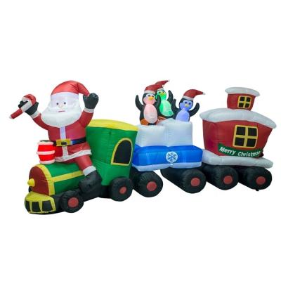 China Other Fast Inflation Safe And Stable Animal Santa Claus Inflatable Driving Train For Inflatable Home Animal for sale