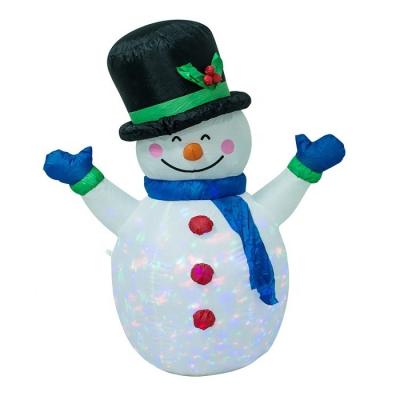 China 120cm/4ft Polyester Air Blown Lighted Snowman Inflatable For Indoor Outdoor Christmas for sale