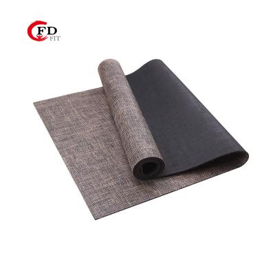 Chine FDFIT Yoga Exercise Sports Eco-Friendly Practice Jute Yoga Mat Natural Rubber Canvas Yoga Mat à vendre