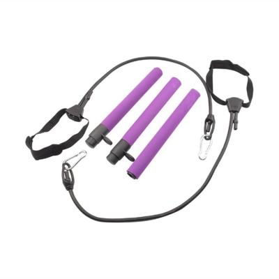 중국 FDFIT Hot Sale 3 Section Fitness Yoga Stick Kit Pilates Bar With Adjustable Resistance Band 판매용