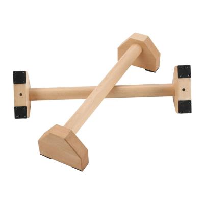 China FDFIT Wholesale Durable Fitness Equipment Wooden Push Up Wooden Calisthenics Parallettes Support Bar Push Up for sale