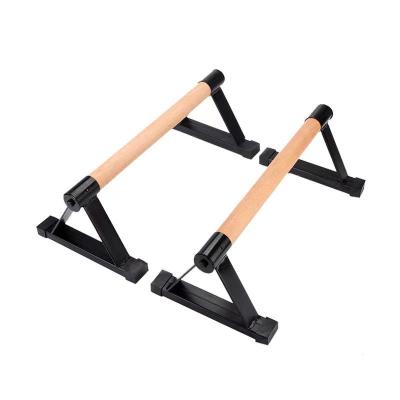 China Eco-Friendly FDFIT Wooden Gym Handstand Pump Good Quality Gym Pull Up Wooden Parallettes Lift Up Bar for sale