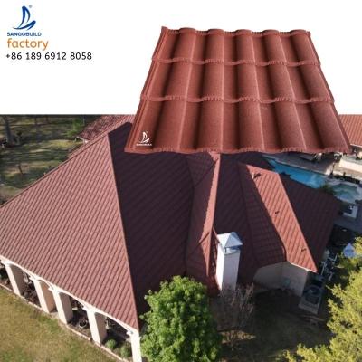 China Modern Lightweight Roof Tile Zambia Color Stone Coated Metal Roof Tiles Steel Roof Tile for sale