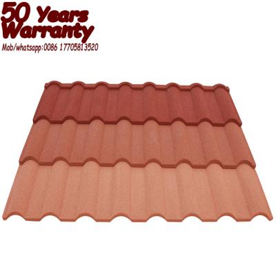 China Natural Rusty Color Slate Stone Coated Metal Roof Tile Windproof Bond, Shingle, Classic, Roman, Flip, Milan for sale