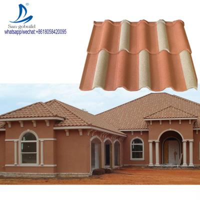 China Windproof Stone Coated Roof TileRoofing Tile Milan Tile Stone Metal Coated Roof Tile for sale