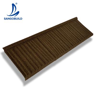 China 1290x370mm 2021 new roofing tiles PPGL corrugated roofing sheets stone coated flip roof tile prices in Ghana for sale