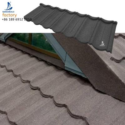 China Modern stone coated type zambia metal roof tile heritage stone coated roofing tiles tolture for sale for sale