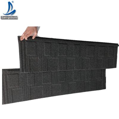 China Waterproof Classic Types Of Lightweight Roofing Materials , Color Granule Stone Step Roofing Sheets Nigeria Zambia for sale