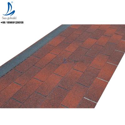 China Owens Red Color 3 Tab Asphalt Shingles For Concrete Vietnam Modern Roofing Asphalt Shingle And Plywood Roofing for sale