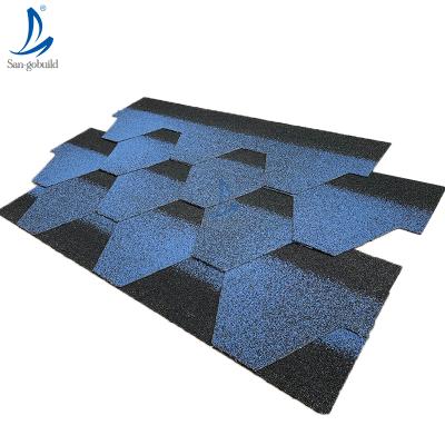 China Hotel balcony asphalt shingle roofing double layer roofing asphalt shingle building material for sale