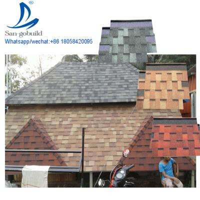 China Asphalt Shingles Chinese Exporters Asphalt Windproof Price Laminated Asphalt Shingle Roof Tile for sale