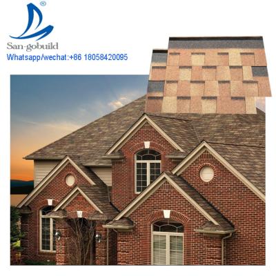 China Beautiful Cheap Waterproof Windproof Roofing Shingles Price Colored Laminated Shingles Asphalt Roofing Shingles for sale