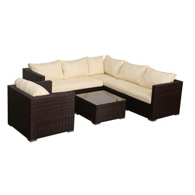 China Weather Set Outdoor Furniture Modern Aluminum Rattan Sofa For Outdoor for sale