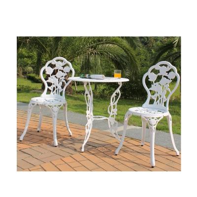 China Modern Outdoor Furniture Cast Aluminum Patio Furniture Rose 3 Piece Bistro Set for sale