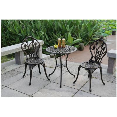 China Leisure patio dining furniture antique bronze cast aluminum chairs. for sale