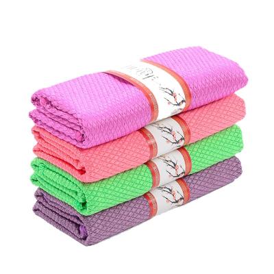 China Sustainable Household Kitchen Towel Cleaning Microfiber Glass Kitchen Cleaning Cloth for sale