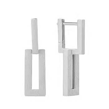 China FASHIONABLE S925 Sterling Silver Square Geometric Rectangle Earrings for sale