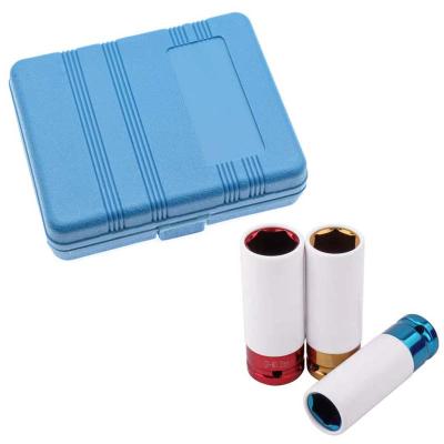 China Car New 3pcs Colorful 17/19/21 Mm 1/2 Tire Protector Sleeve Vapor Sleeve Auto Repair Hardware Tool With Case for sale