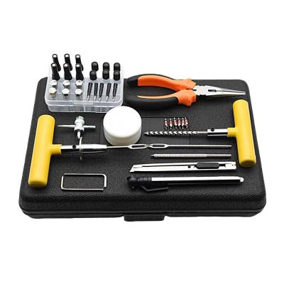 China Easy Carry 100pcs Puncture Tire Repair Set Spare Tire Kits Auto Repair Tool Kit Double Corrugated Box Portable Plastic Box Repair Used 40CR for sale