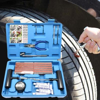 China Easy Carry Auto Parts Car Accessory 74 PCs Rivet Tool Kit Car Bicycle Tubeless Tire Puncture Plug Garage Tire Repair Tool Car for sale