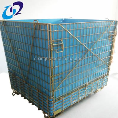 China Collapsible Warehouse Wire Mesh Foldable Warehouse Metal Steel Storage Cage for sale