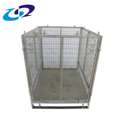 China Warehouse Lockable Stacking Wire Mesh Equipment Storage Custom Rigid Steel Cage for sale