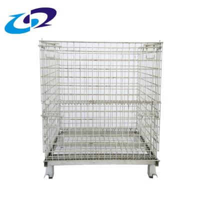 China Safe Warehouse Wire Mesh Storage Cage Pallet Container For Warehouse for sale