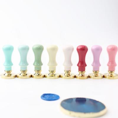 China New 8 Mini Macaron Color Wax Seal Antique Wax Seal Stamp Ice Cream Color Sealing Tool Wooden Handle Desk Stamp Beautiful for sale