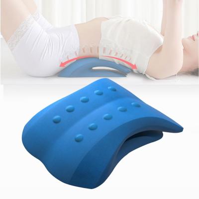 China Convenient Lumbar Support Lower Back Stretching Pillow with Lumbar Back Massage Points Traction Device for Lower Back Pain Relief for sale