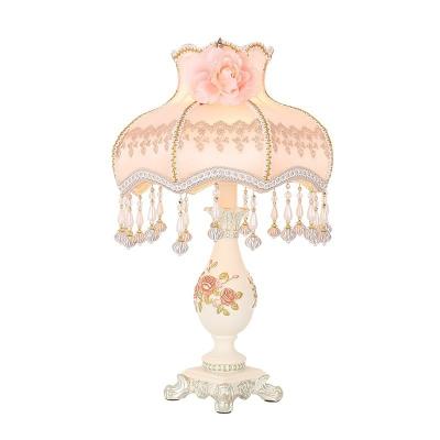 China Contemporary led table lamp European and American bedside hotel retro personality fabric decorative table lamp for sale