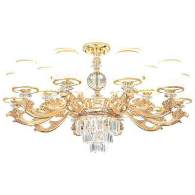 China 2022 new style simple European style villa chandelier living room dining room bedroom zinc alloy crystal lamp European ceiling lamp for sale