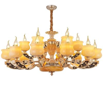 China High-end Minimalist European Jade Zinc Alloy Natural Chandelier Style Living Room Dining Room Bedroom Home Lobby Lamp for sale