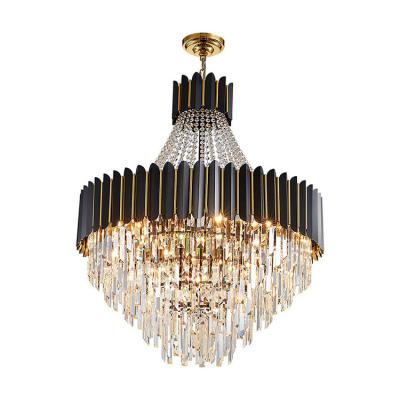 China 2022 Series Gold LED Light Black Indoor Luxury Pendant Light Nordic Modern Crystal Chandelier for sale