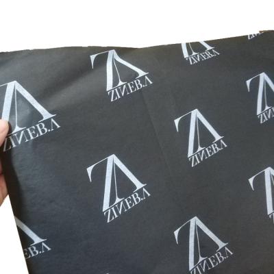 China Recycled Customized Logo Printed Black Tissue Paper White Logo Shoes Clothes Clothing Gift Wrapping Packaging Paper Custom Tissue Paper for sale